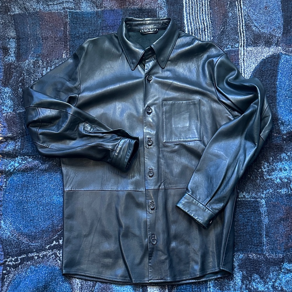 HUGO BOSS vintage leather button up shirt